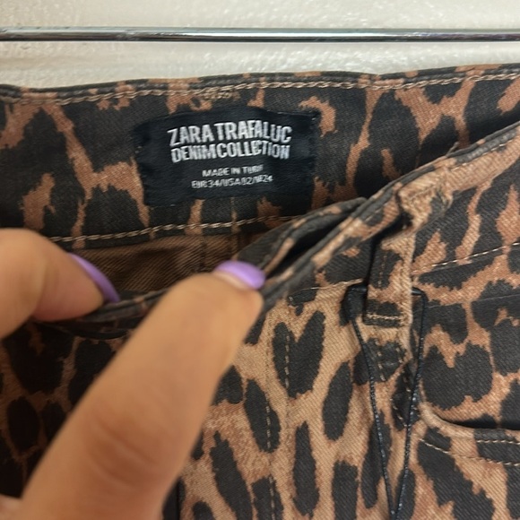 Zara High Rise Skinny Ankle Length Leopard Animal Print Denim Jeans 0327/221 - Picture 10 of 12